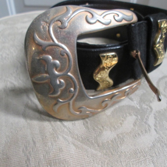 Vtg ESCADA black Leather suede WOMEN\'S  BELT Sz  36  Made in Germany main image 9